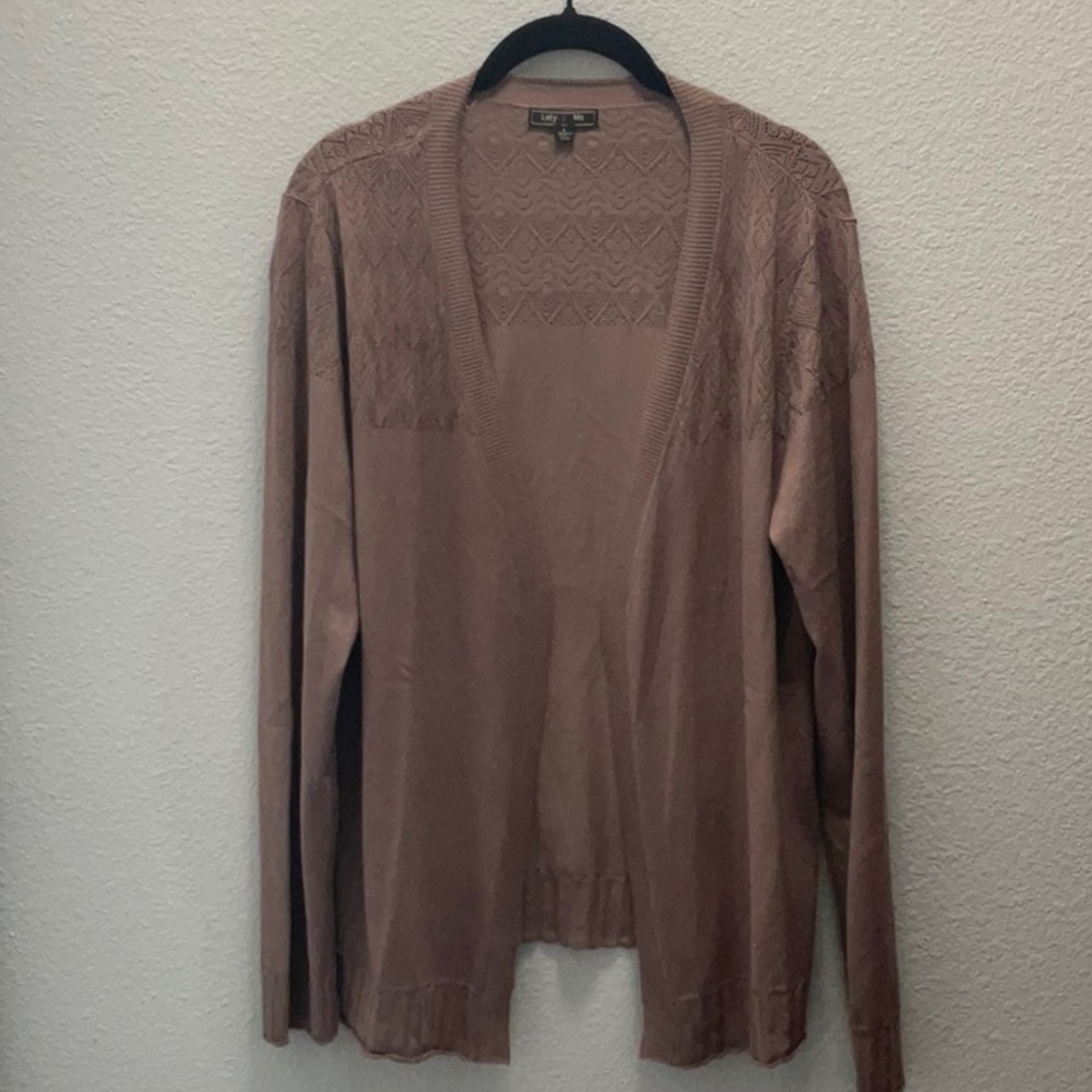 Lety & Me  versatile sweater size large light coco brown color.